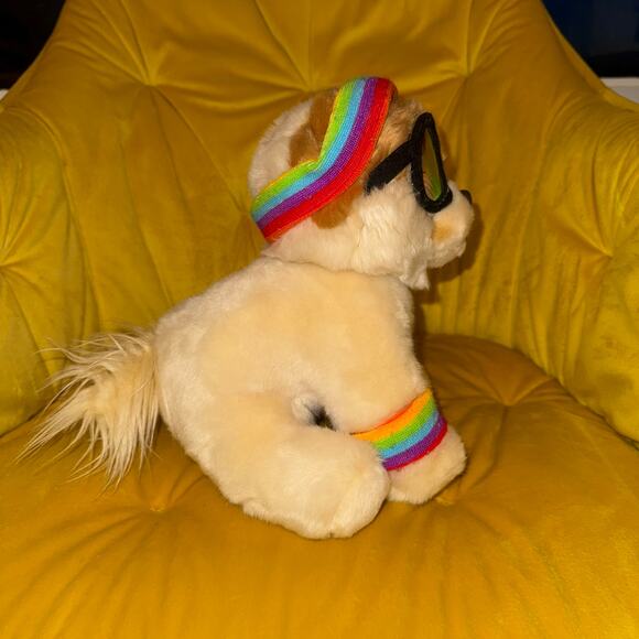 Gund World's Cutest Dog Plush Exercise Band Rainbow Retro 90s Style - EUC - Picture 2 of 5